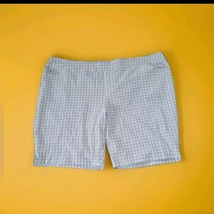 D & Co Womens Petites Size 4XP Seersucker Blue & White Gingham Pull-on Shorts